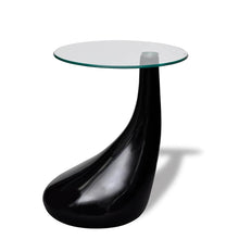 Salontafel Met Rond Glazen Tafelblad Hoogglans 1