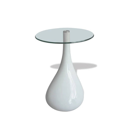 Salontafel Met Rond Glazen Tafelblad Hoogglans 2