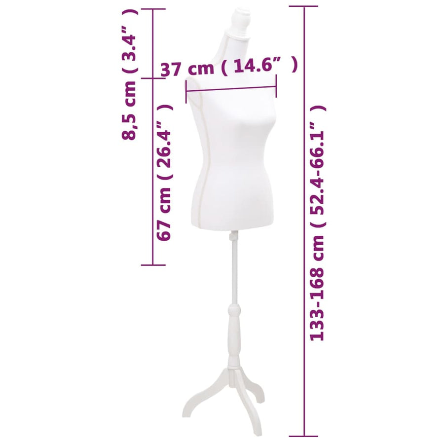 Etalagepop torso vrouw wit Wit