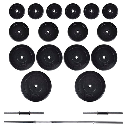 Barbell- En Dumbbellset 60,5 Kg 60.5 kg Rechte stang