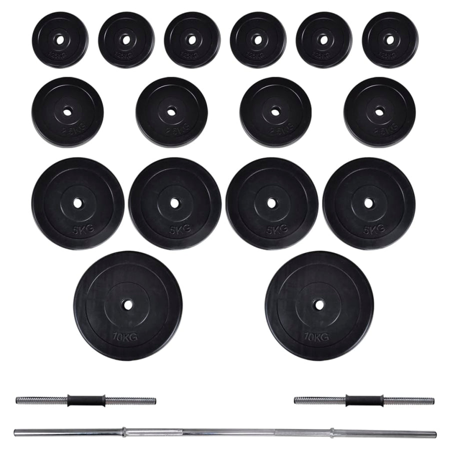 Barbell- En Dumbbellset 60,5 Kg 60.5 kg Rechte stang