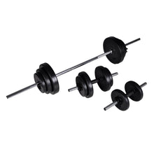 Barbell- En Dumbbellset 30,5 Kg 2 x 5 kg + 6 x 1.25 kg + 4 x 2.5 kg