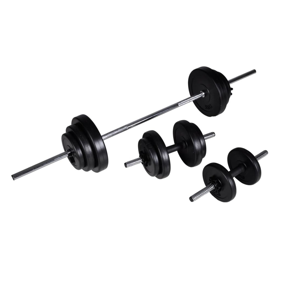 Barbell- En Dumbbellset 30,5 Kg 2 x 5 kg + 6 x 1.25 kg + 4 x 2.5 kg