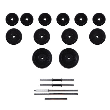 Barbell- En Dumbbellset 30,5 Kg 2 x 5 kg + 6 x 1.25 kg + 4 x 2.5 kg