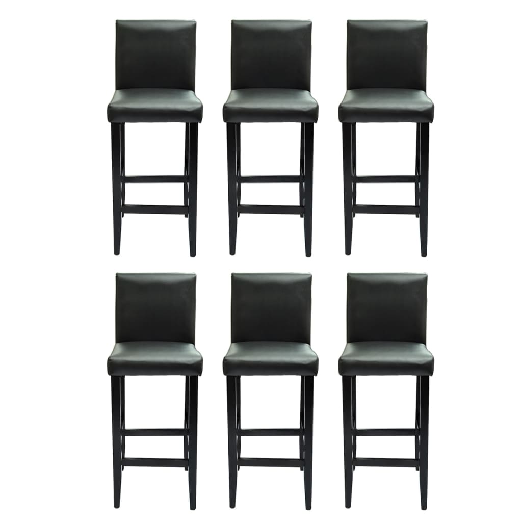 Barkrukken Kunstleer 6 Zwart