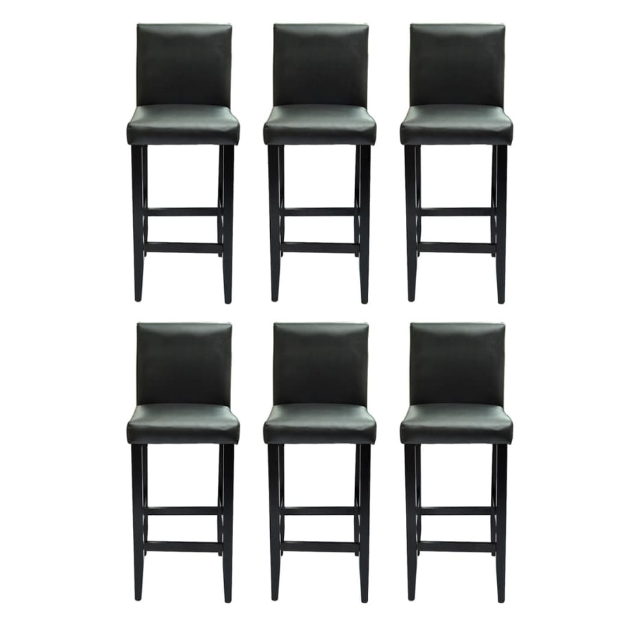 Barkrukken Kunstleer 6 Zwart
