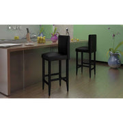 Barkrukken 6 st kunstleer zwart 75 cm zithoogte