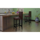 Barkrukken 4 stuks kunstleer donkerbruin 75 cm