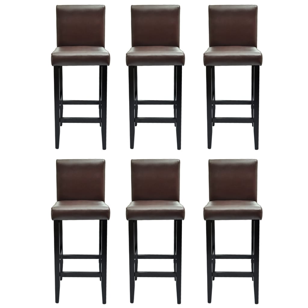 Barkrukken Kunstleer 6 Donkerbruin