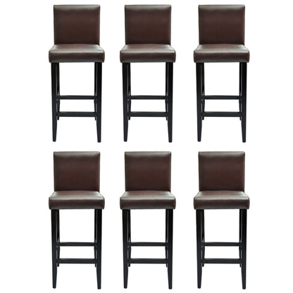 Barkrukken Kunstleer 6 Donkerbruin