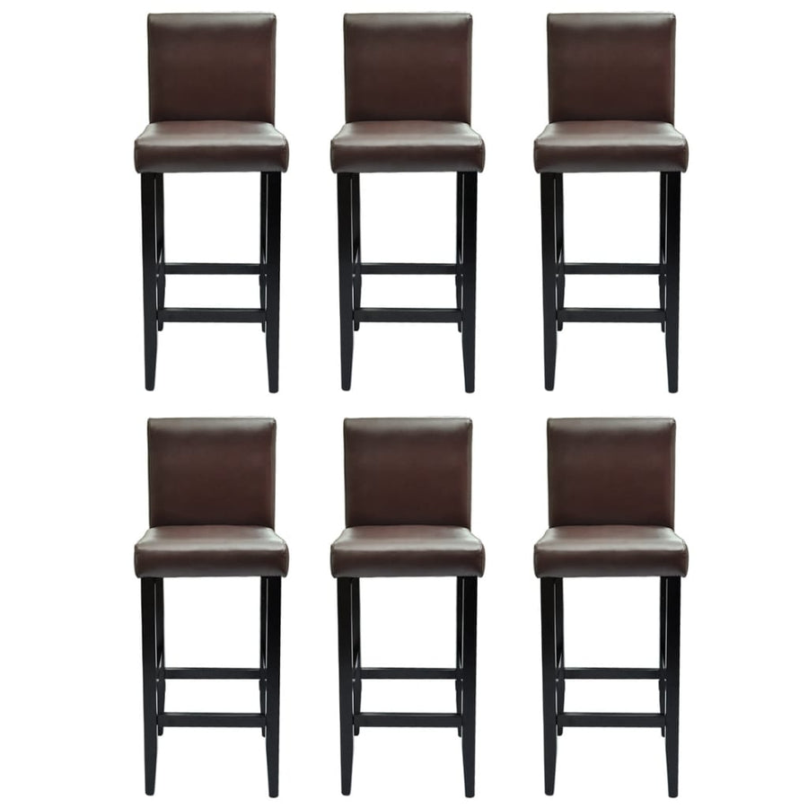 Barkrukken Kunstleer 6 Donkerbruin