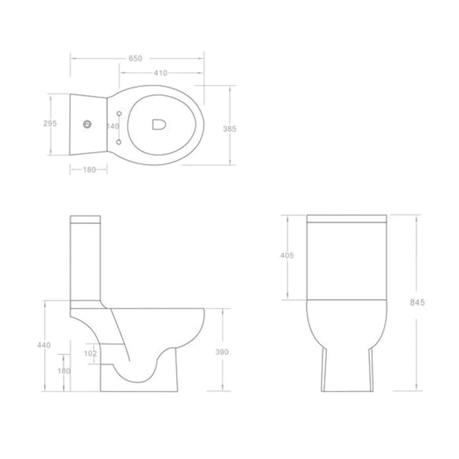 Toilet Met Afvoer Achter Keramiek Zwart