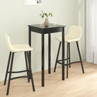 Bartafel 55x55x107 cm MDF zwart grenenhouten poten