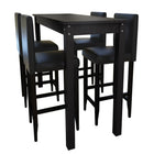 Bartafel met 4 barkrukken 115x55x107 cm zwart