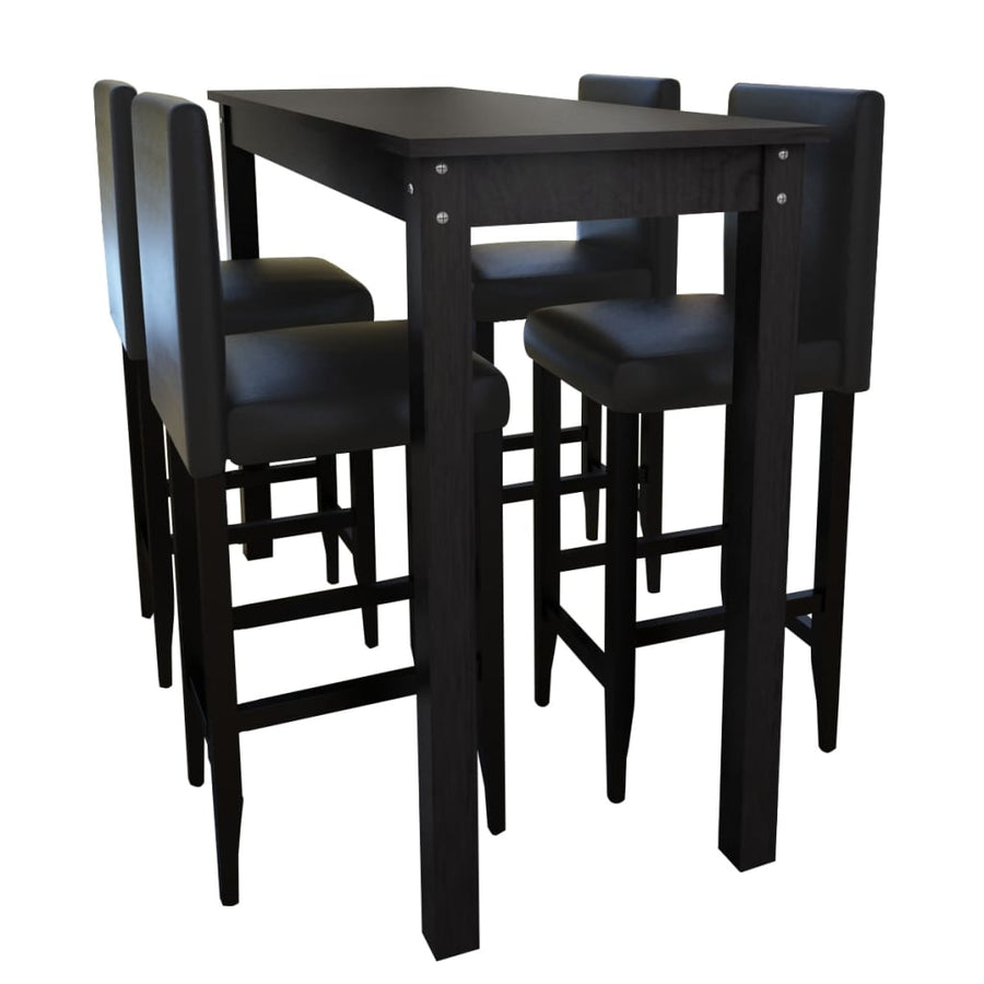Bartafel Met Barkrukken Zwart 4 115 cm