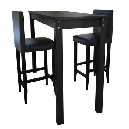 Bartafel Met Barkrukken Zwart 2 115 cm