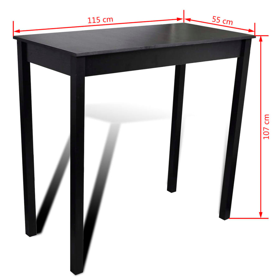 Bartafel Met Barkrukken Zwart 2 115 cm
