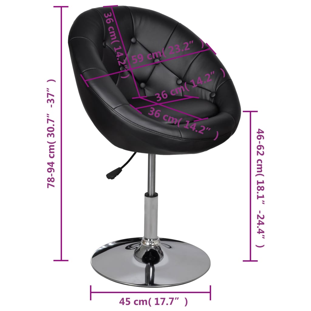 Barstoelen Kunstleer 2 Zwart