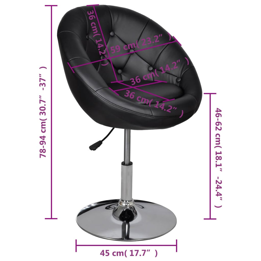 Barstoelen Kunstleer 2 Zwart