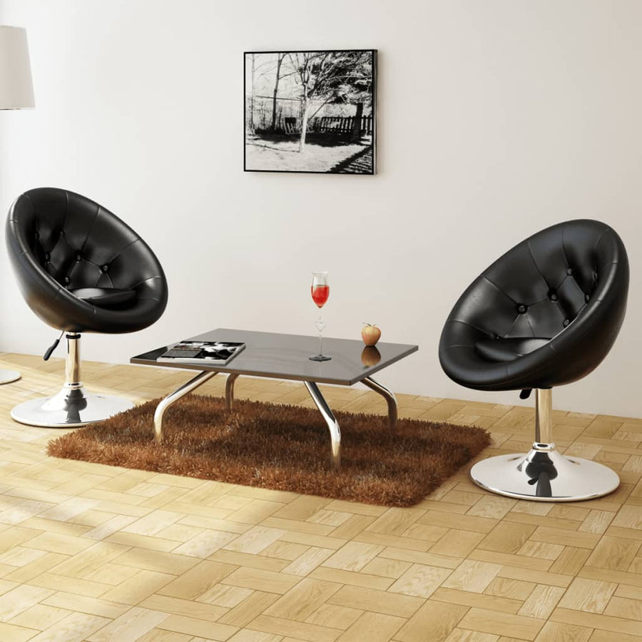 Barstoelen Kunstleer 2 Zwart