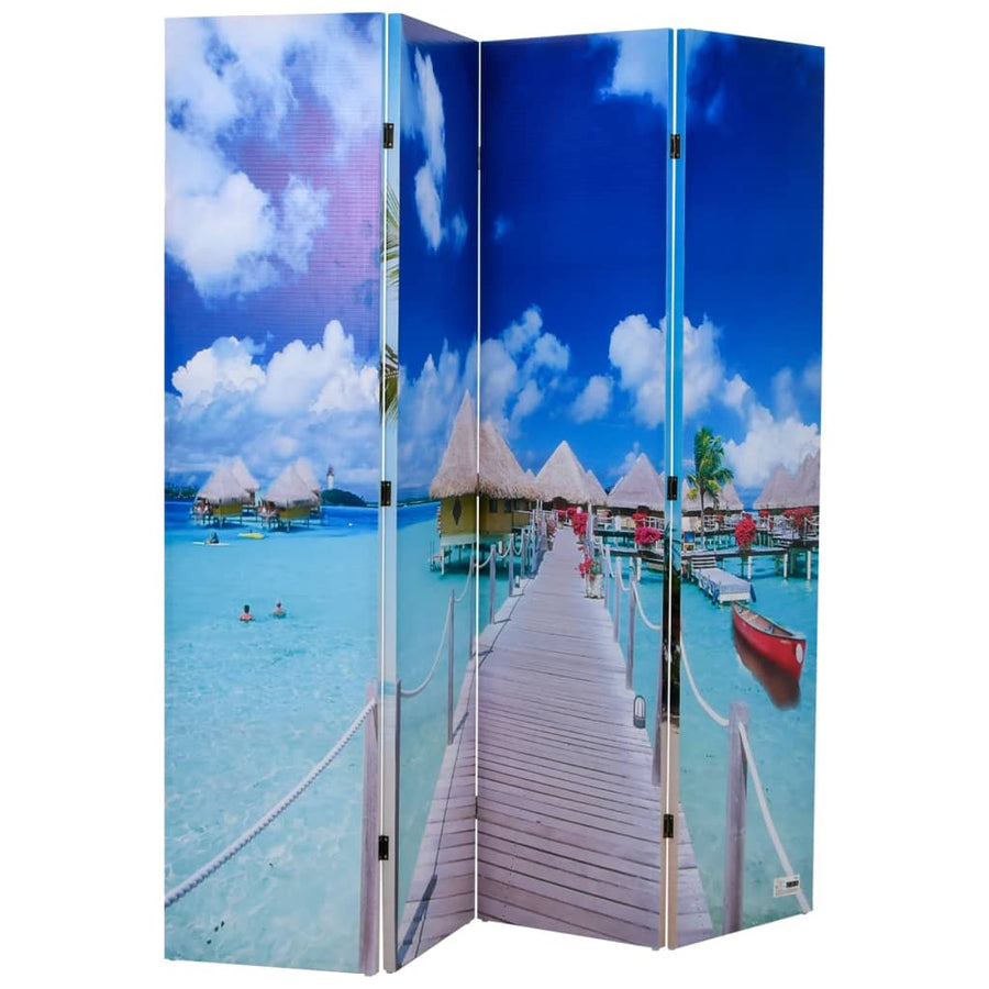 Kamerscherm Inklapbaar Strand 160X170 Cm 4 Blauw
