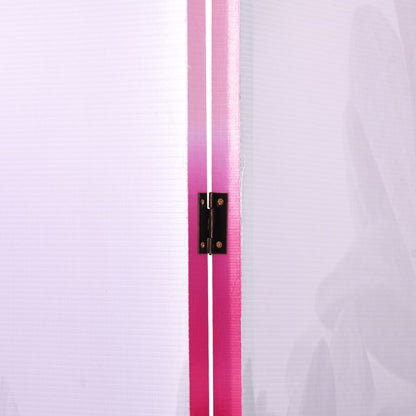 Kamerscherm Inklapbaar Bloem 160X170 Cm 4 Roze