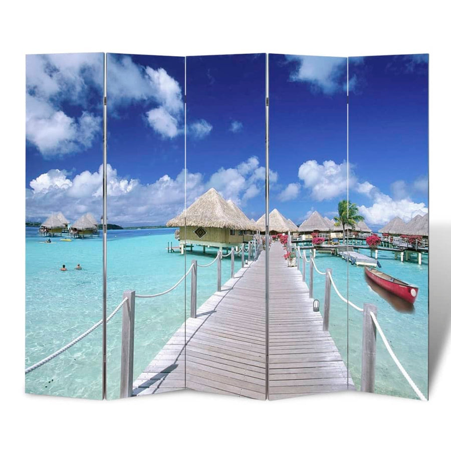 Kamerscherm Inklapbaar Strand 200X170 Cm 5 Blauw