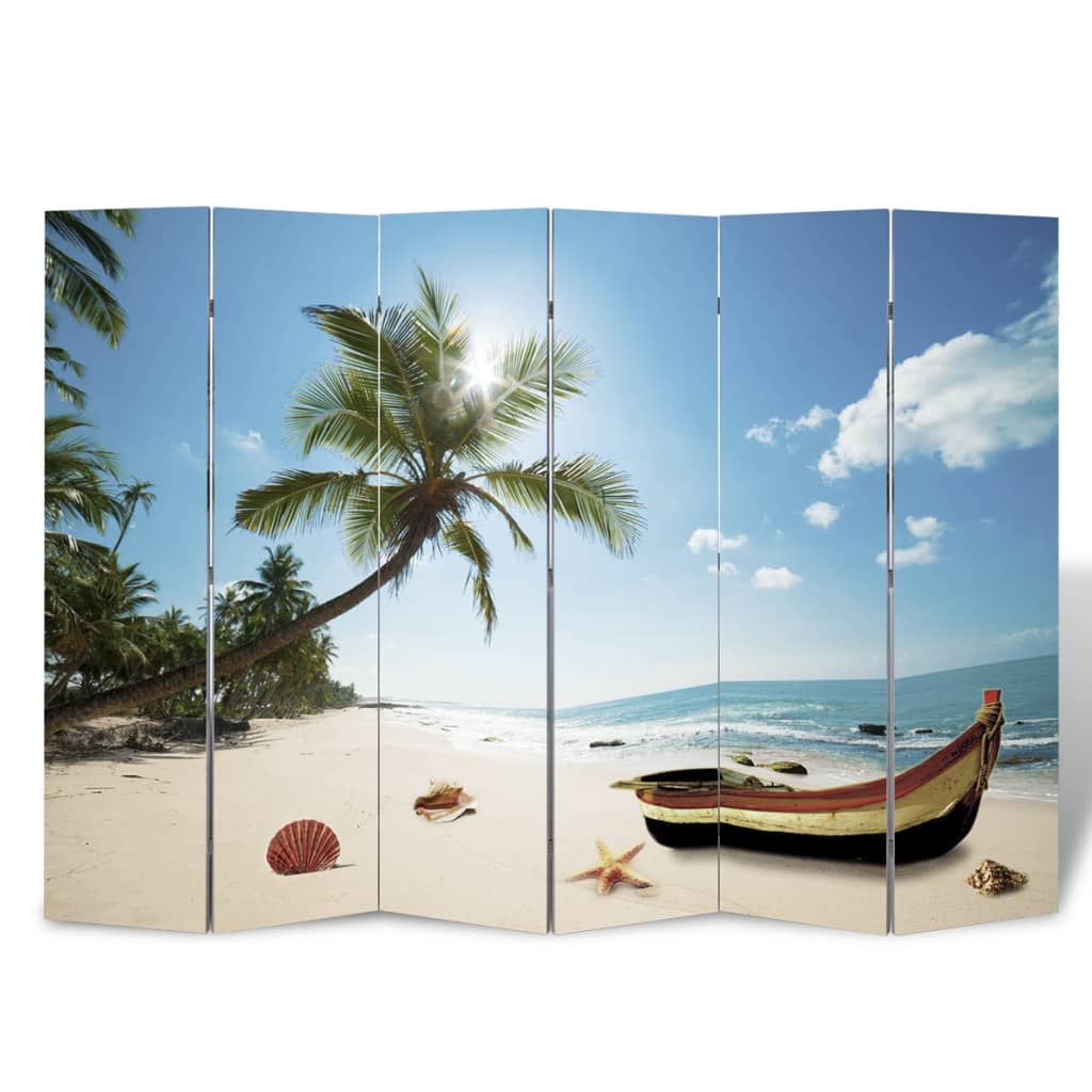 Kamerscherm Inklapbaar Strand 217X170 Cm 6 Blauw