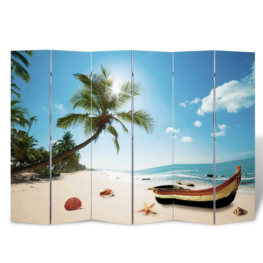 Kamerscherm Inklapbaar Strand 217X170 Cm 6 Blauw