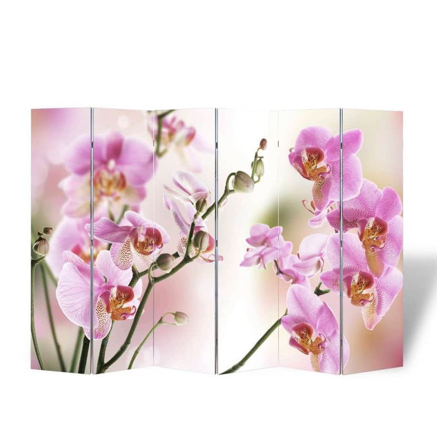 Kamerscherm Inklapbaar Bloem 217X170 Cm 6 Roze