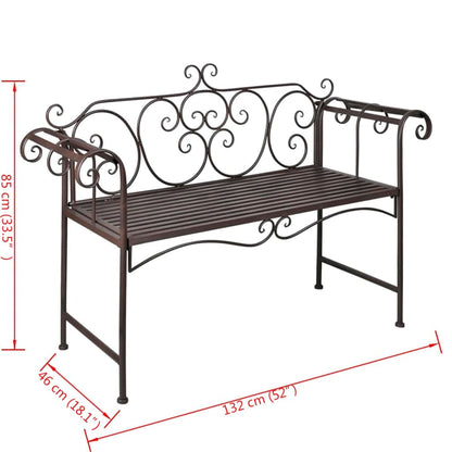 Tuinbank 32 Cm Staal Antiek Bruin