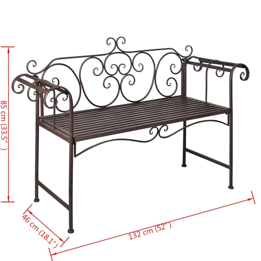 Tuinbank 32 Cm Staal Antiek Bruin