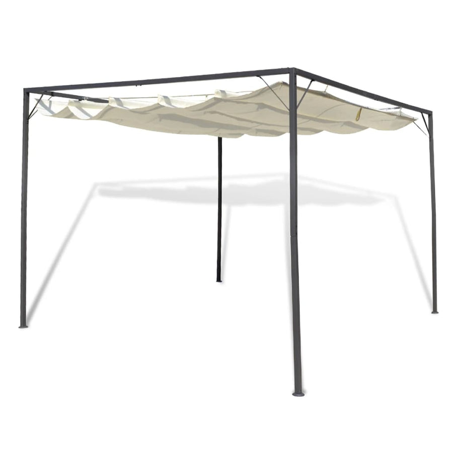 Tuinpaviljoen Met Inschuifbaar Dak Wit