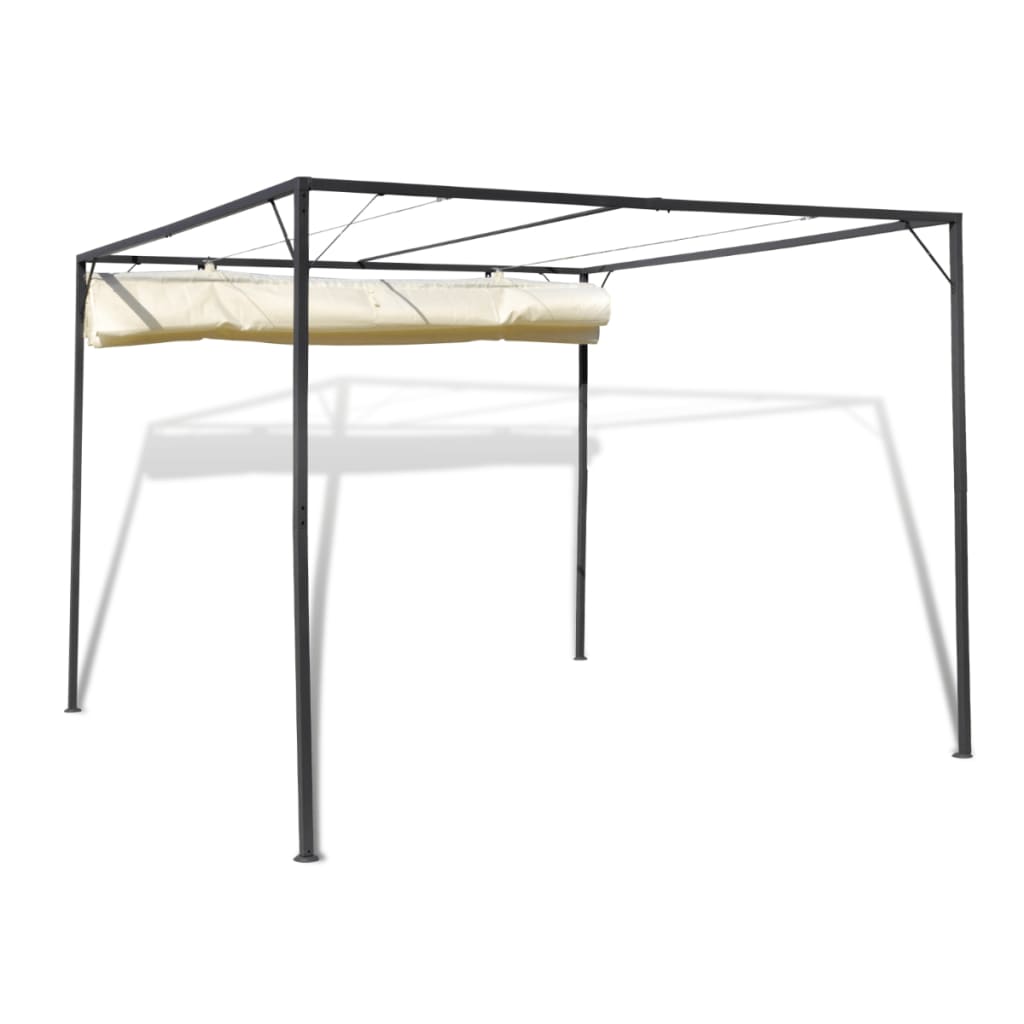 Tuinpaviljoen Met Inschuifbaar Dak Wit