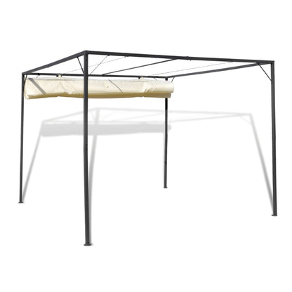 Tuinpaviljoen Met Inschuifbaar Dak Wit