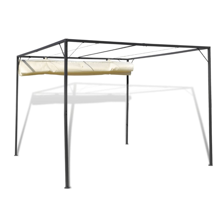 Tuinpaviljoen Met Inschuifbaar Dak Wit