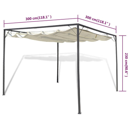 Tuinpaviljoen Met Inschuifbaar Dak Wit