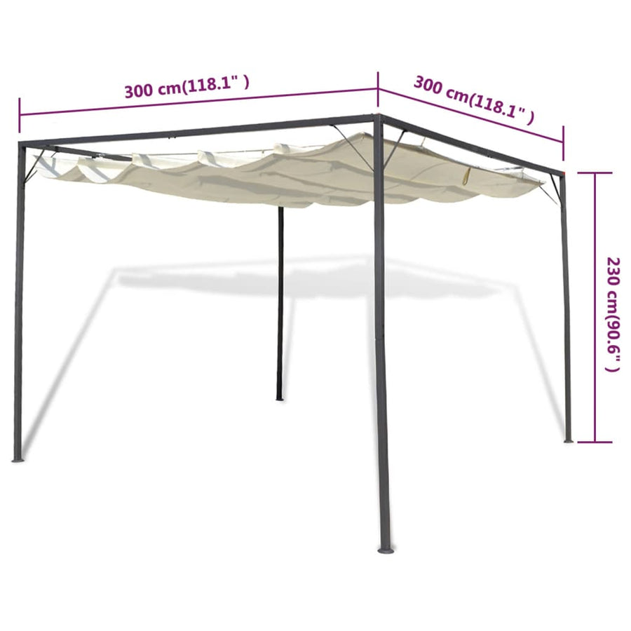Tuinpaviljoen Met Inschuifbaar Dak Wit