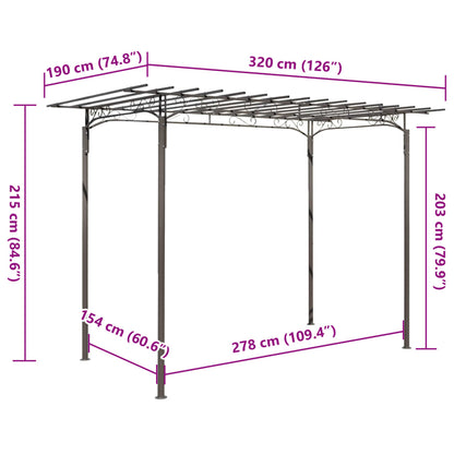 Stalen Rozenboog 215 Cm