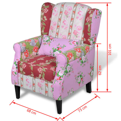 Fauteuil met patchwork ontwerp stof