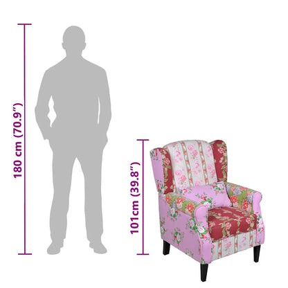 Fauteuil met patchwork ontwerp stof