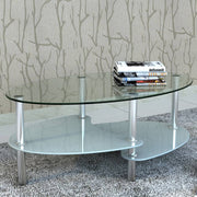 Salontafel 90x45x43 cm wit glas metaal