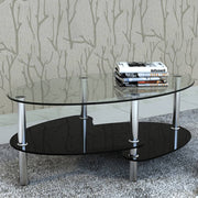 Salontafel 90x45x43 cm zwart gehard glas metaal