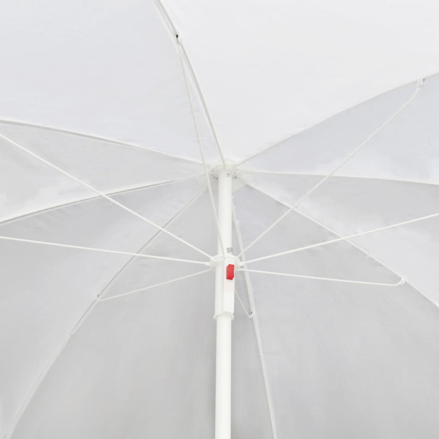 Tuinbed Met Parasol Poly Rattan Zwart en wit