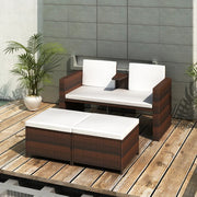 Loungeset 4-delig poly rattan bruin