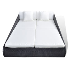 Loungebed Poly Rattan Zwart