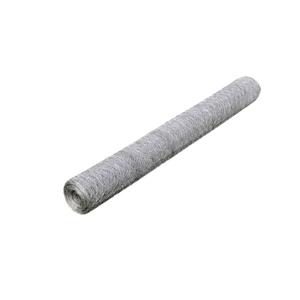 Kippengaas 25X0,5 M Gegalvaniseerd Staal Kleurig Zilver 0.5 m