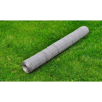 Kippengaas 25X0,5 M Gegalvaniseerd Staal Kleurig Zilver 0.5 m