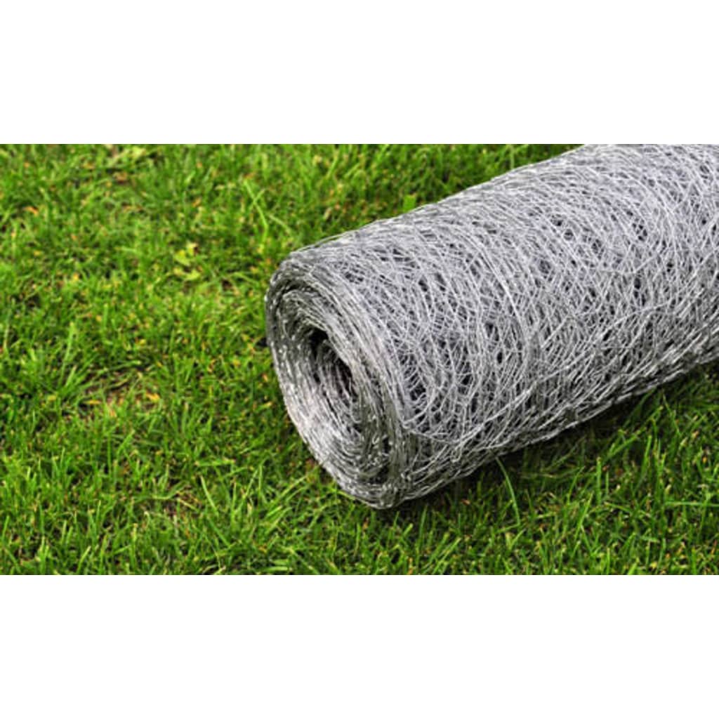 Kippengaas 25x0,5 m gegalvaniseerd staal zilverkleurig 0.5 m