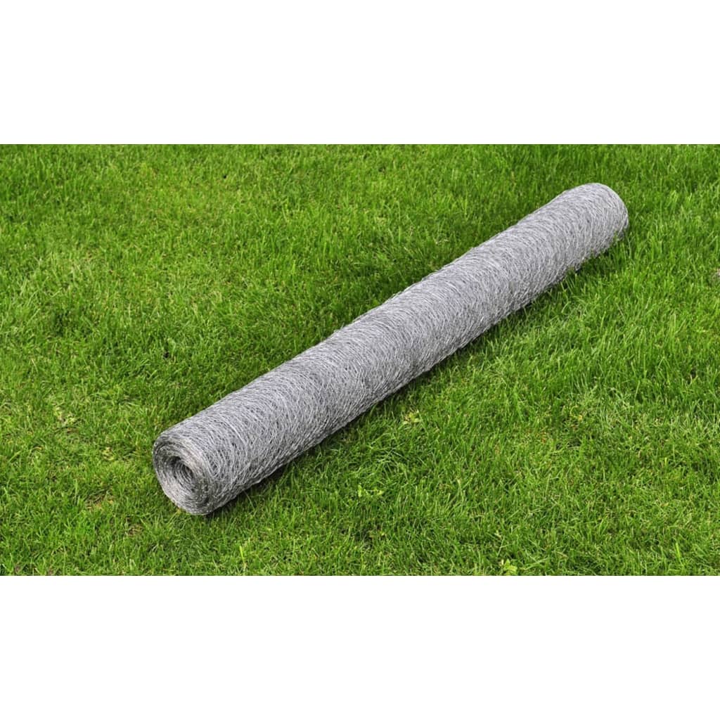 Kippengaas 25x0,5 m gegalvaniseerd staal zilverkleurig 0.5 m